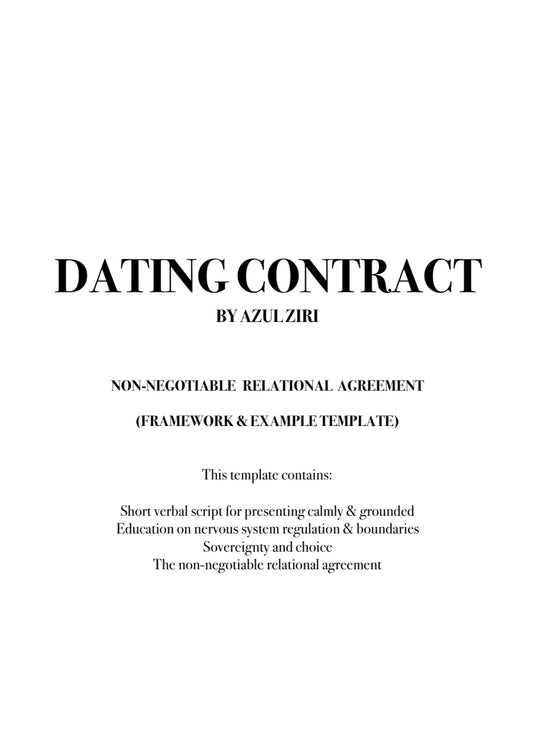 Template: Dating contract - Non-negotiable relational agreement