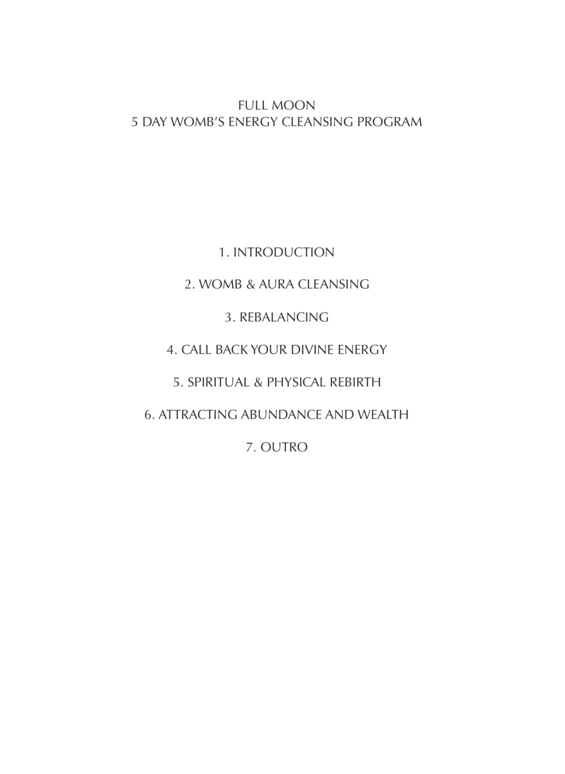 Full-moon 5 day womb’s energy cleansing program 